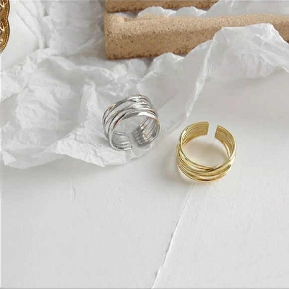 💎NEW Gold/925 Sterling Silver Stacked Wire Wrapped Ring - Picture 4 of 7